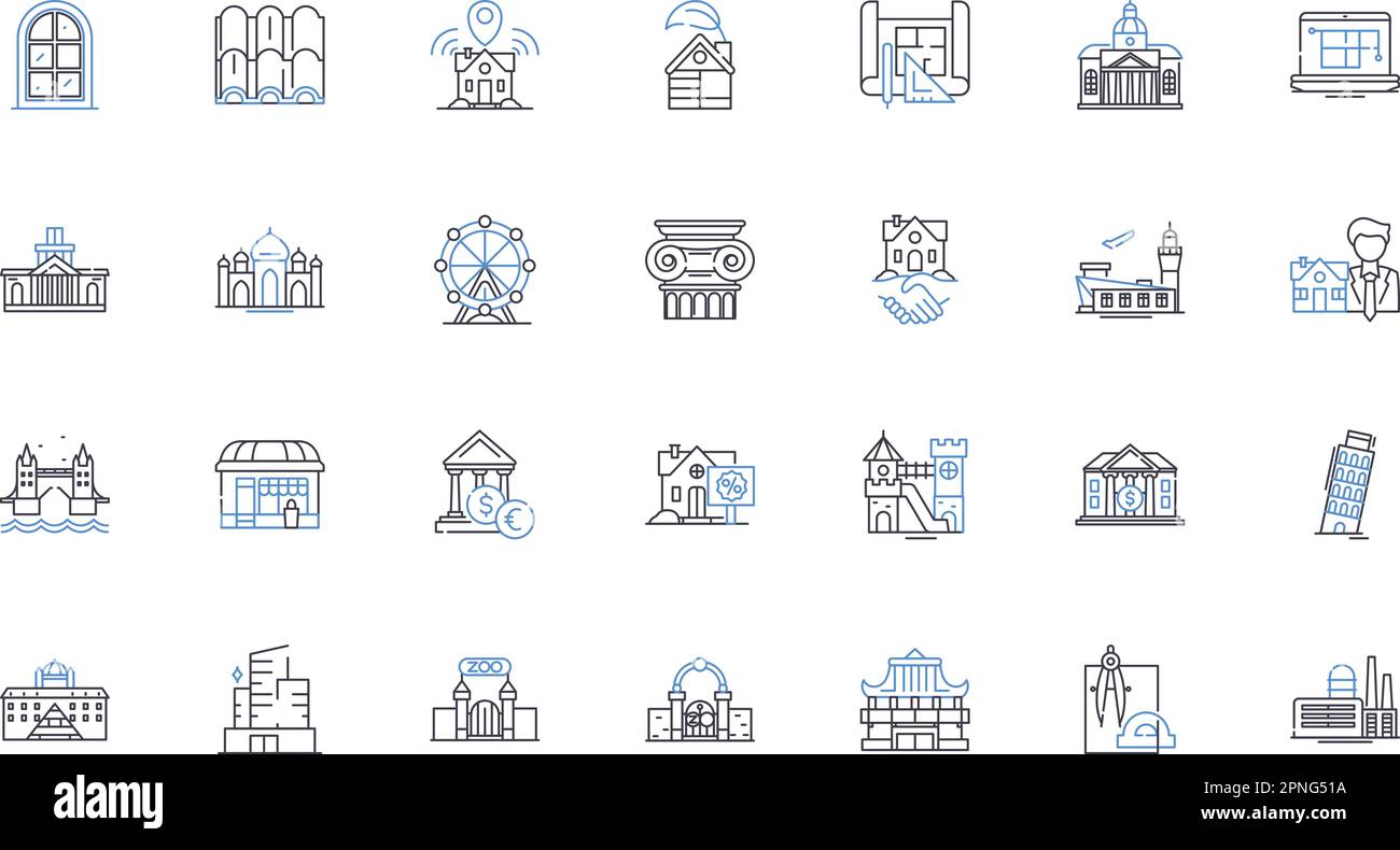 Residences line icons collection. Home, Apartment, Mansion, Condo ...