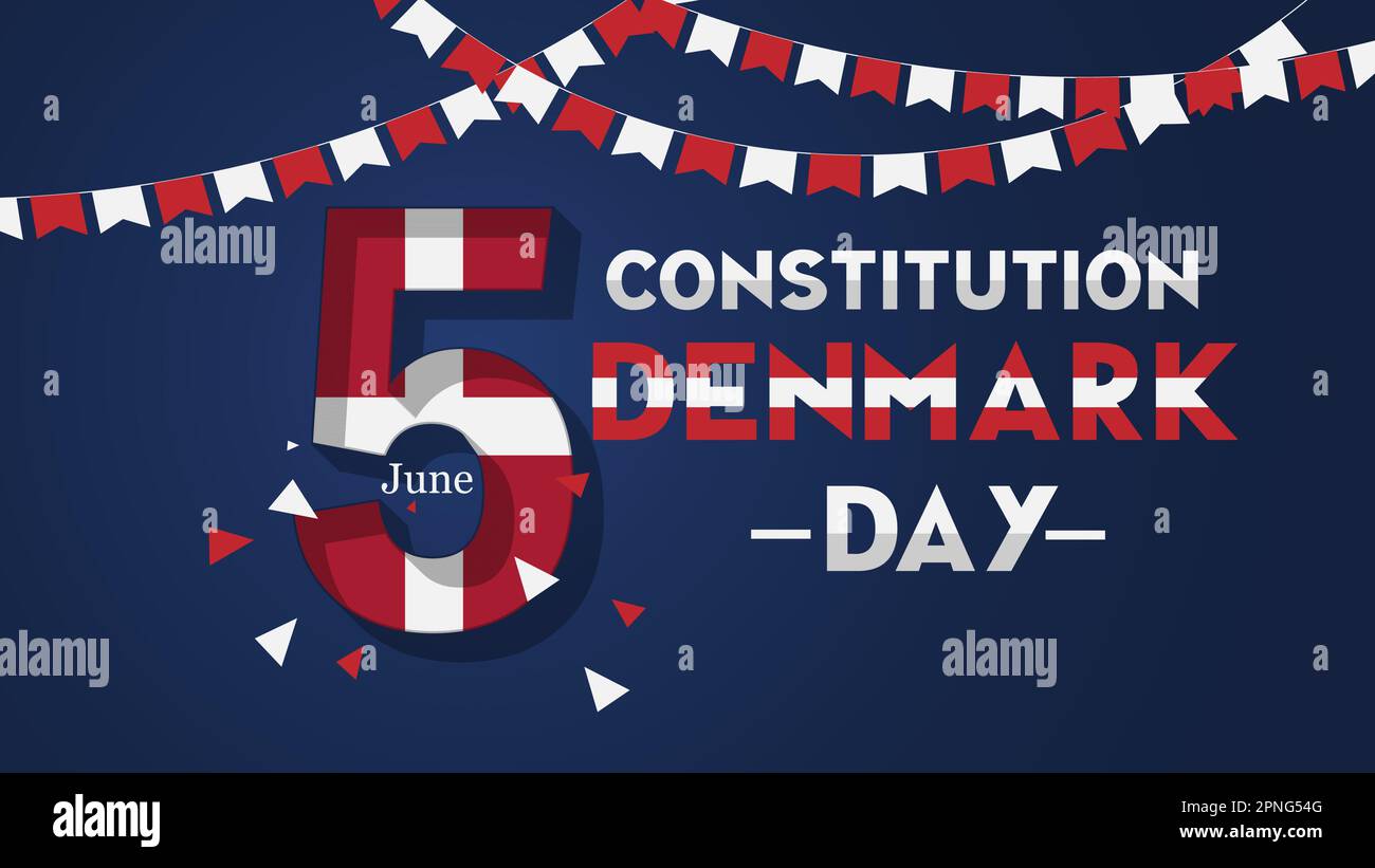 Denmark Constitution Day June 5. National happy holiday concept. Poster, banner design vector