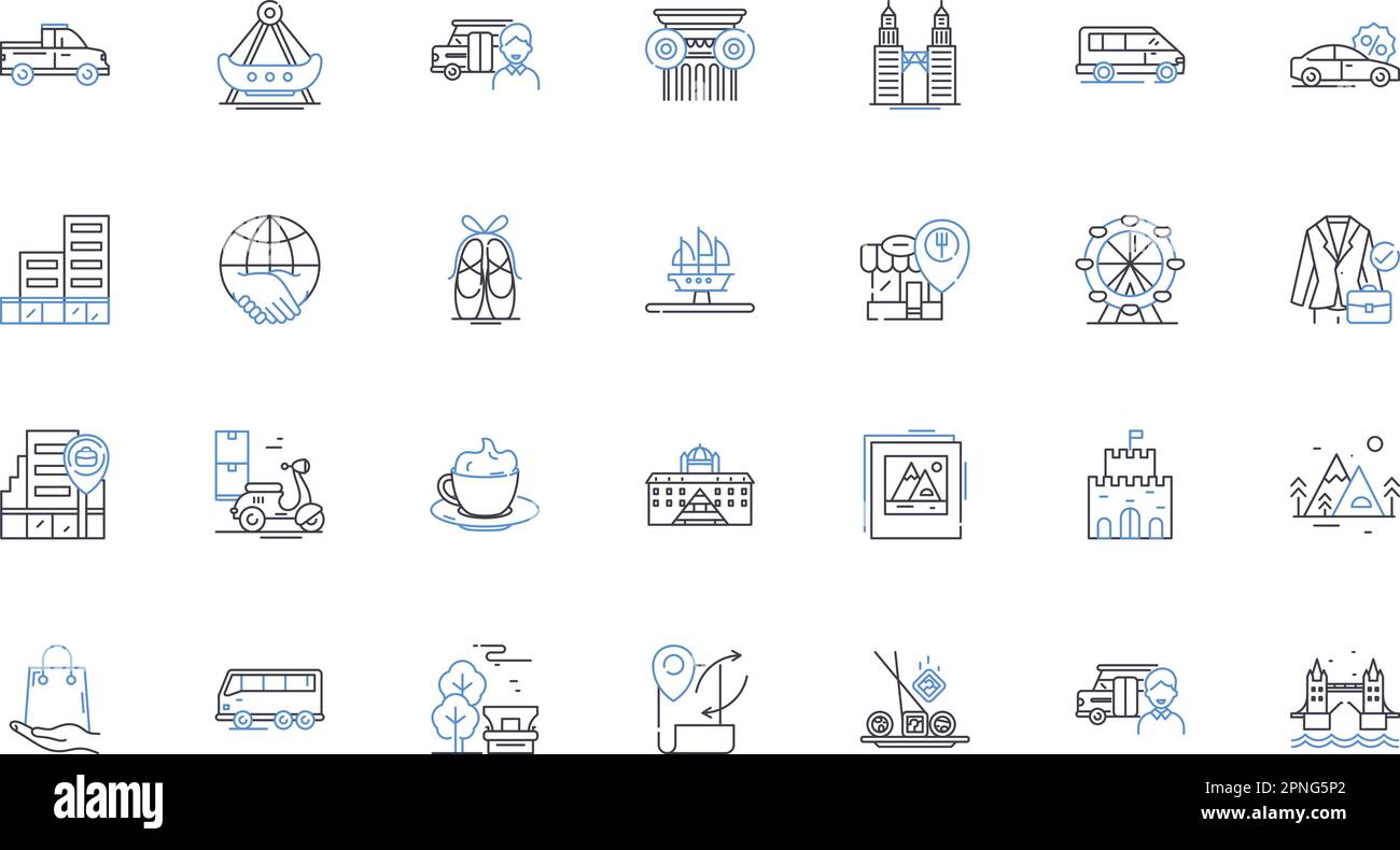 Settlement line icons collection. Compensation, Resettlement, Agreement, Payout, Indemnity, Adjustment, Reconciliation vector and linear illustration Stock Vector