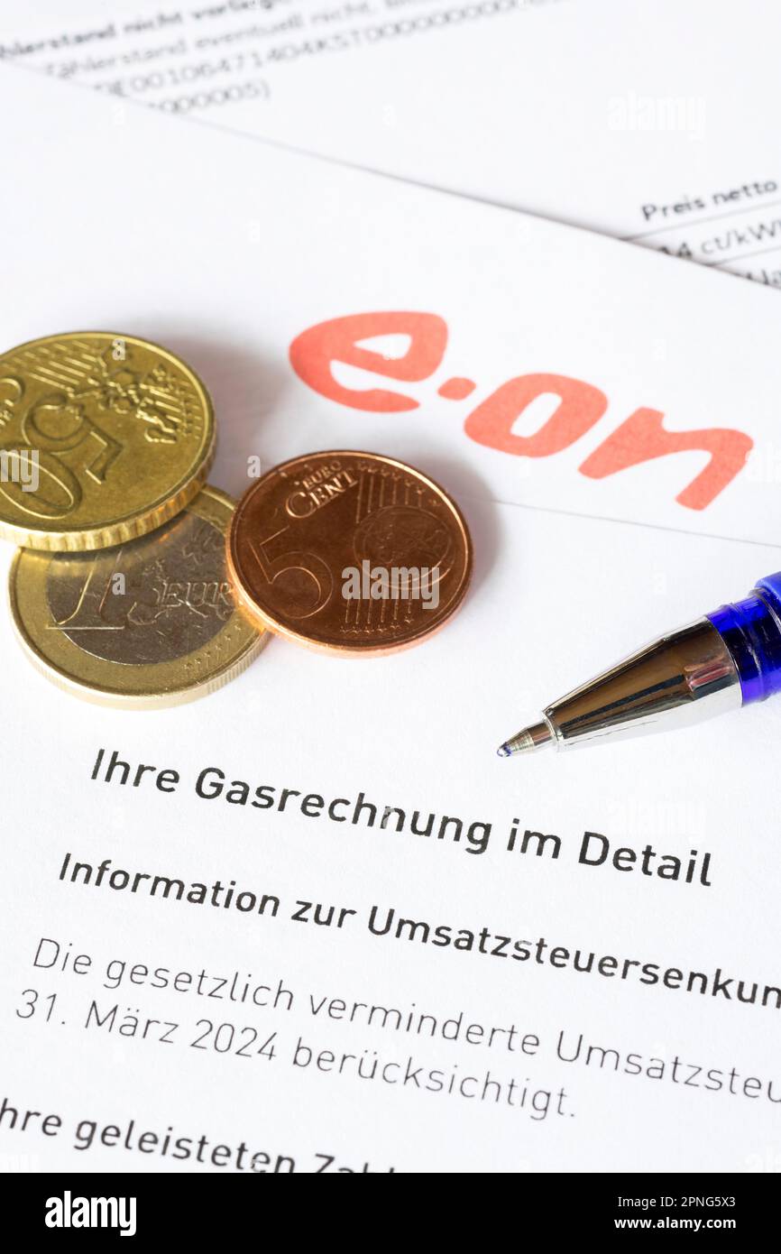 Symbol image energy costs, EON AG, gas bill, gas contract, gas, euro ...