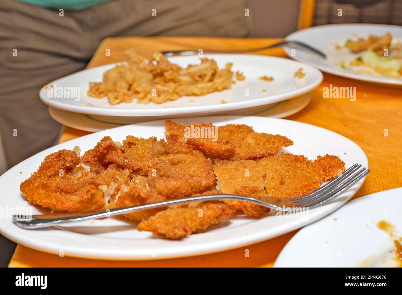 fried fish platter arrange on plate in restaurant Stock Photo Alamy