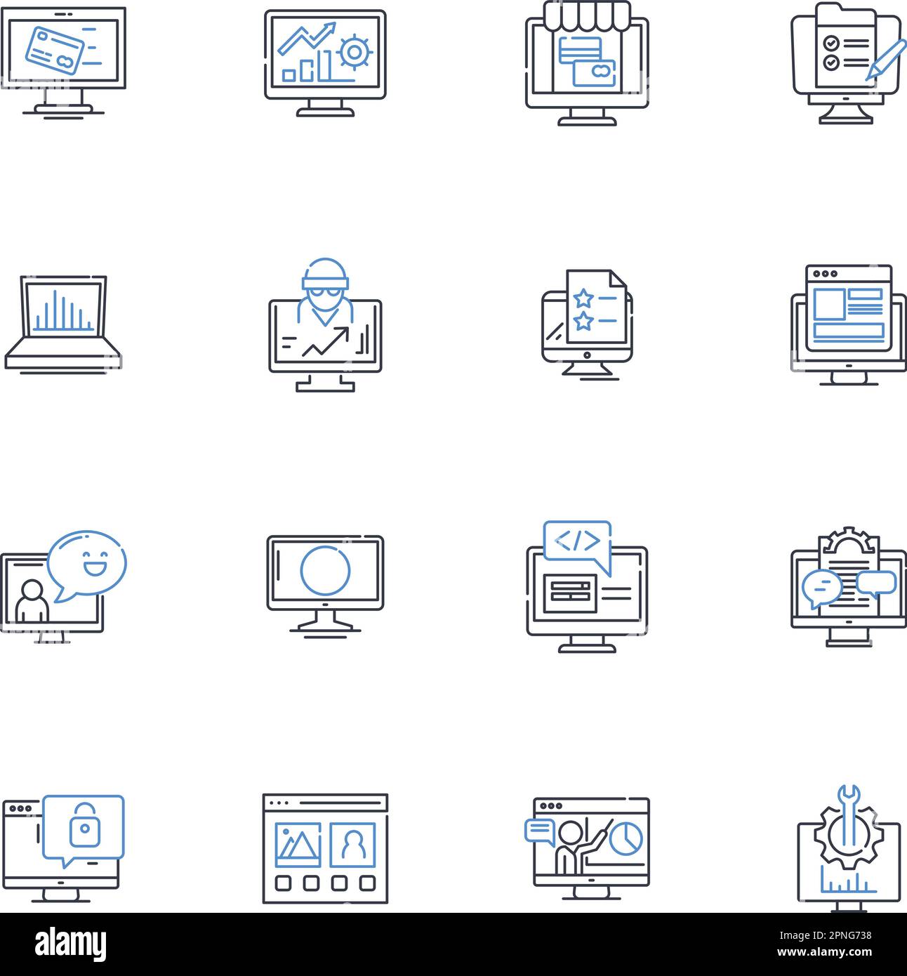 Programming Technology line icons collection. Coding, Algorithms, Syntax, Debugging, Algorithmic, Frameworks, Automation vector and linear Stock Vector