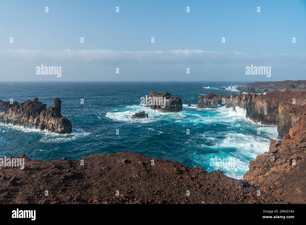 El Hierro Island. Canary Islands, coast next to the Arco de la Tosca incredible natural monument Stock Photo