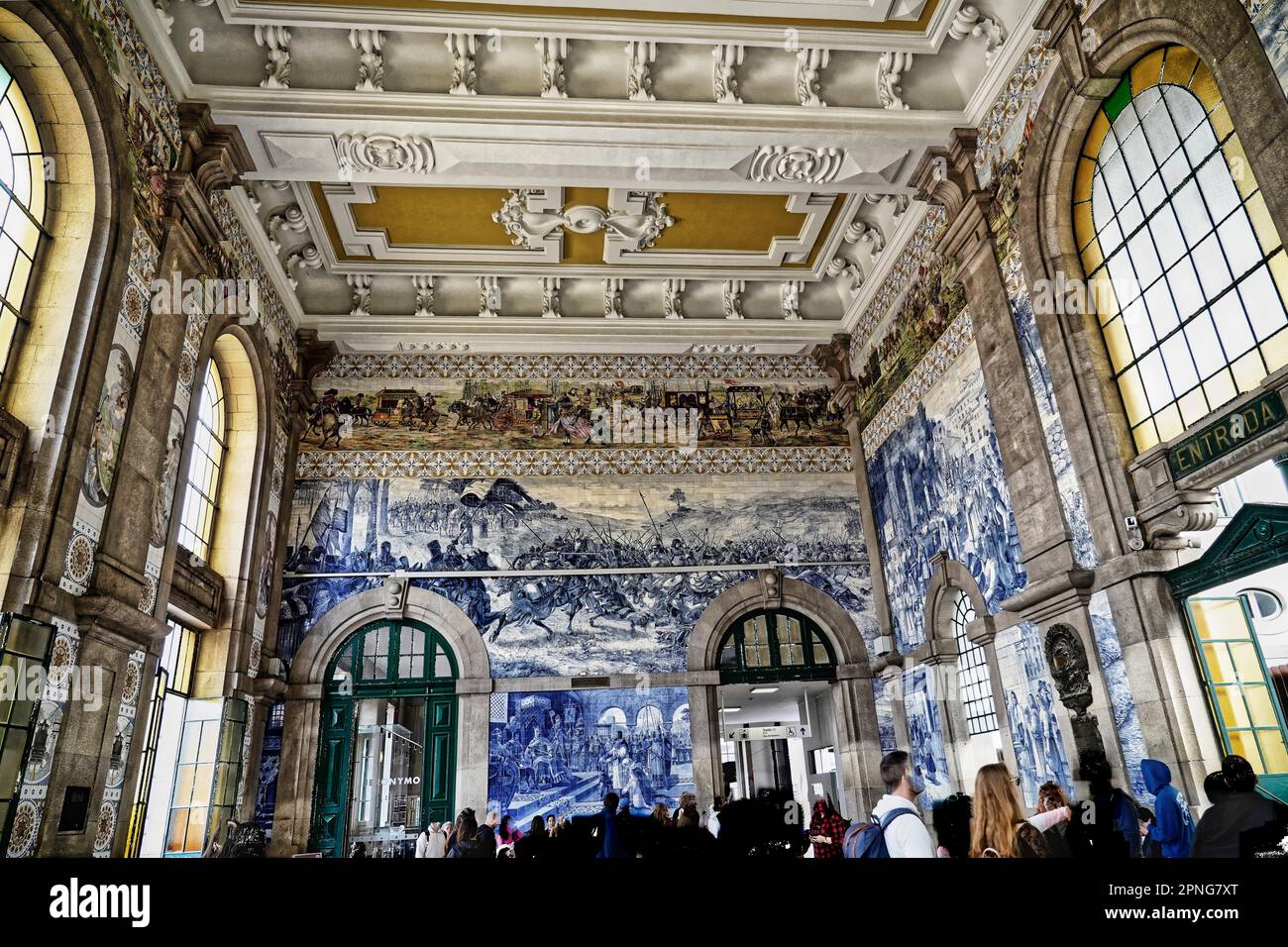 View Of Azulejos On Walls Of Ornate Interior Of Arrivals Hall At Sao view-of-azulejos-on-walls-of-ornate-interior-of-arrivals-hall-at-sao