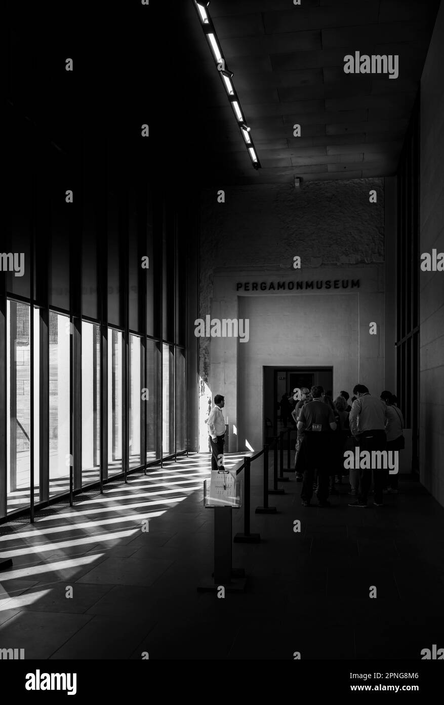 Black and white photography, vestibule, James Simon Galerie, Berlin, Germany Stock Photo