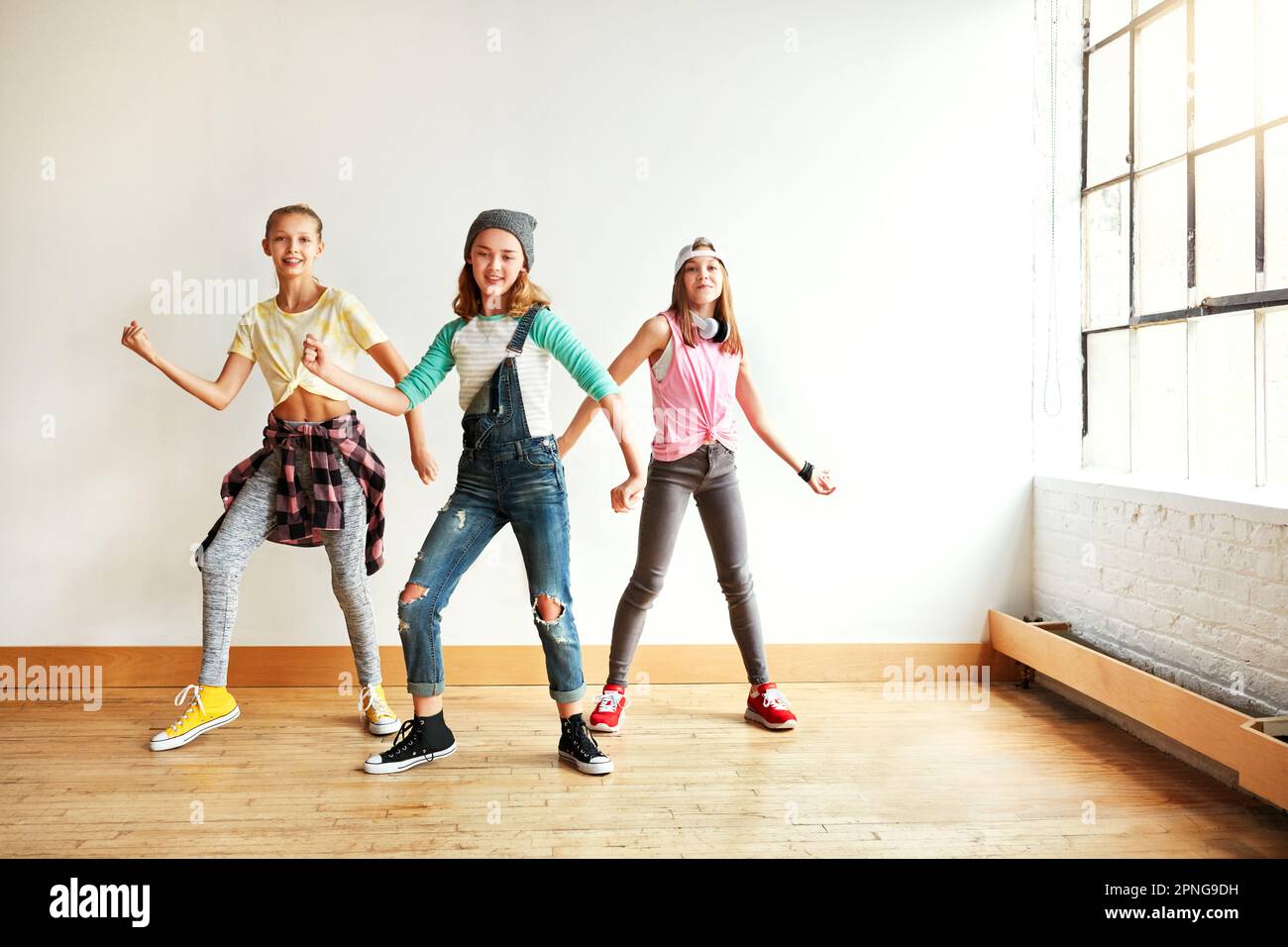 We love to groove, watch us move. young girls dancing in a dance studio