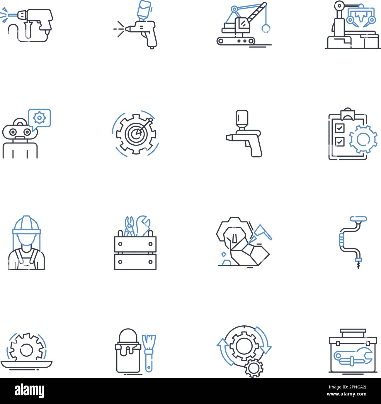 Mechanic line icons collection. Repair, Engine, Transmission, Brake