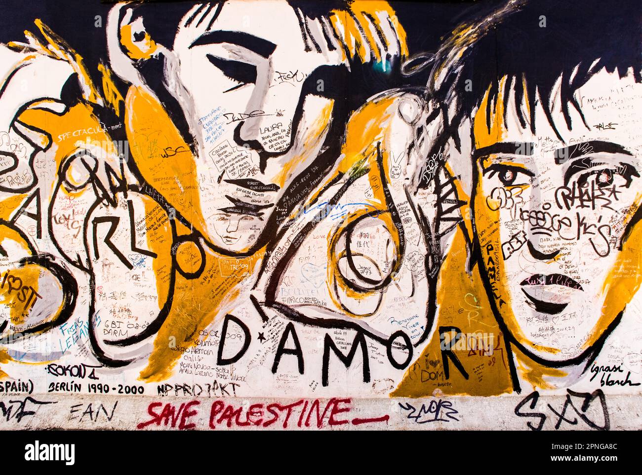 Parlo d Amor by Ignasi Blanch i Gisbert, Spain, East Side Gallery, Berlin Wall Stock Photo
