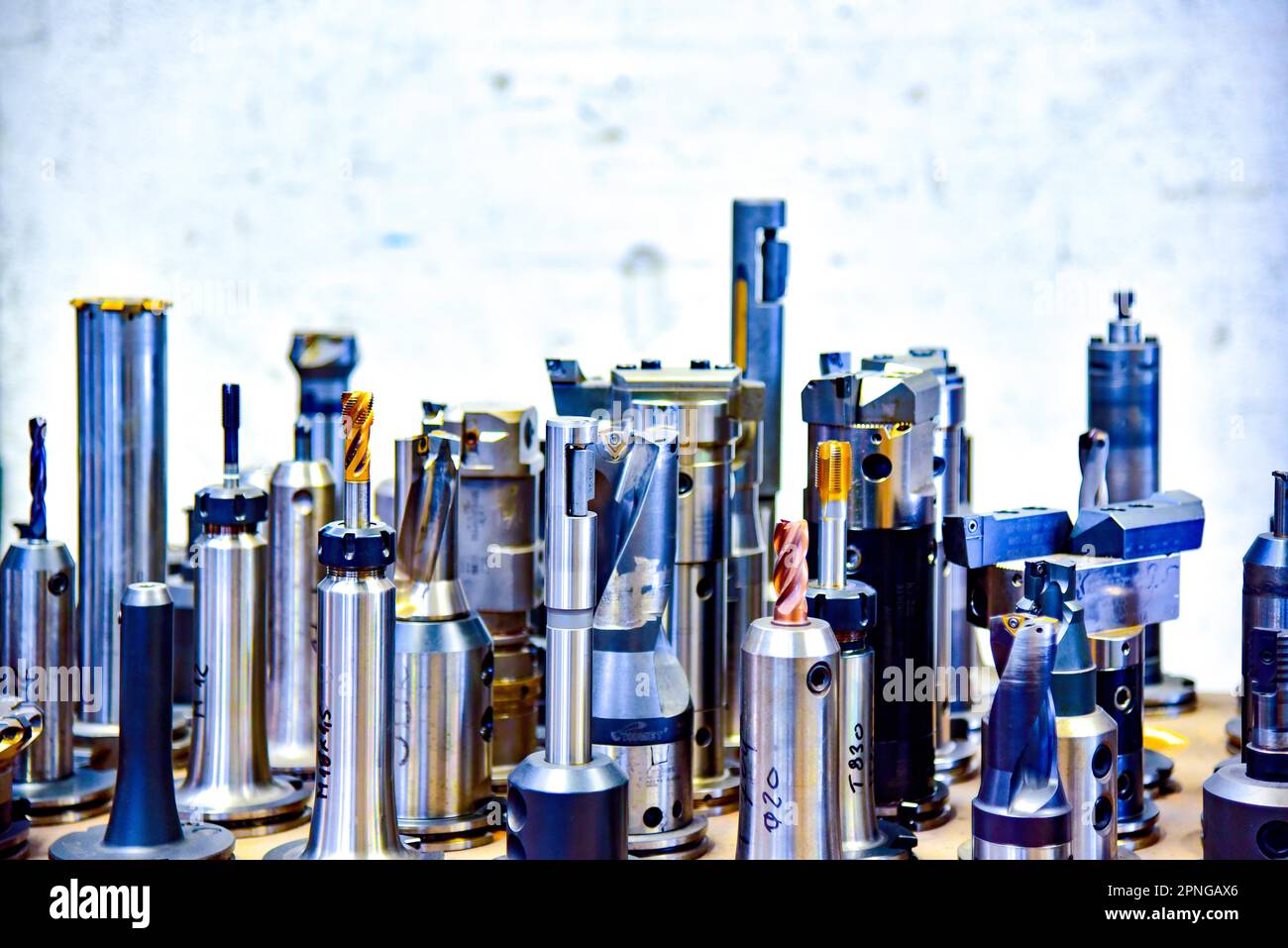 Selection of different milling heads for metal processing, CAD