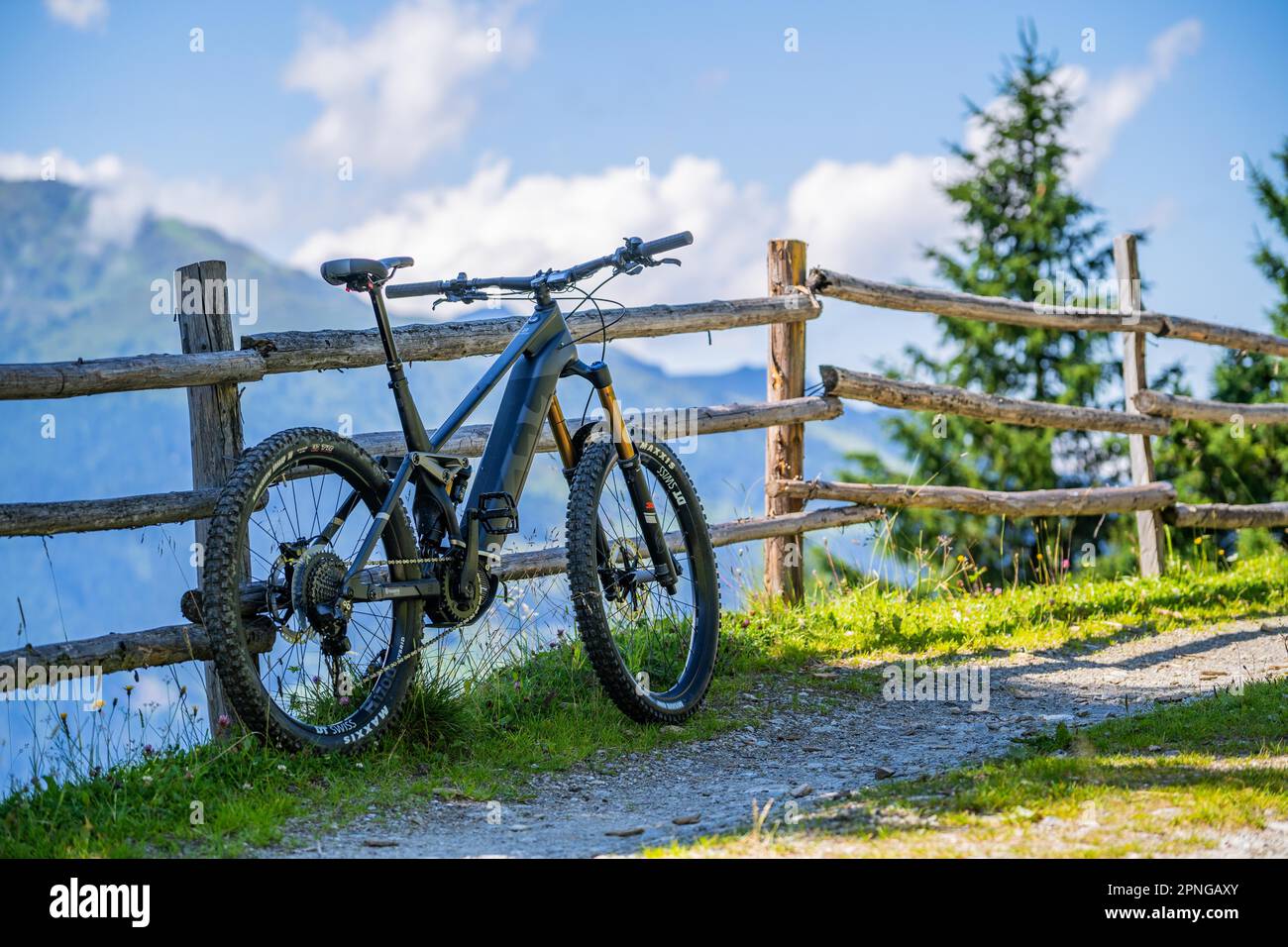 On A Sunny Summer Day On The Road With The E bike In The Zillertal Alps on-a-sunny-summer-day-on-the-road-with-the-e-bike-in-the-zillertal-alps