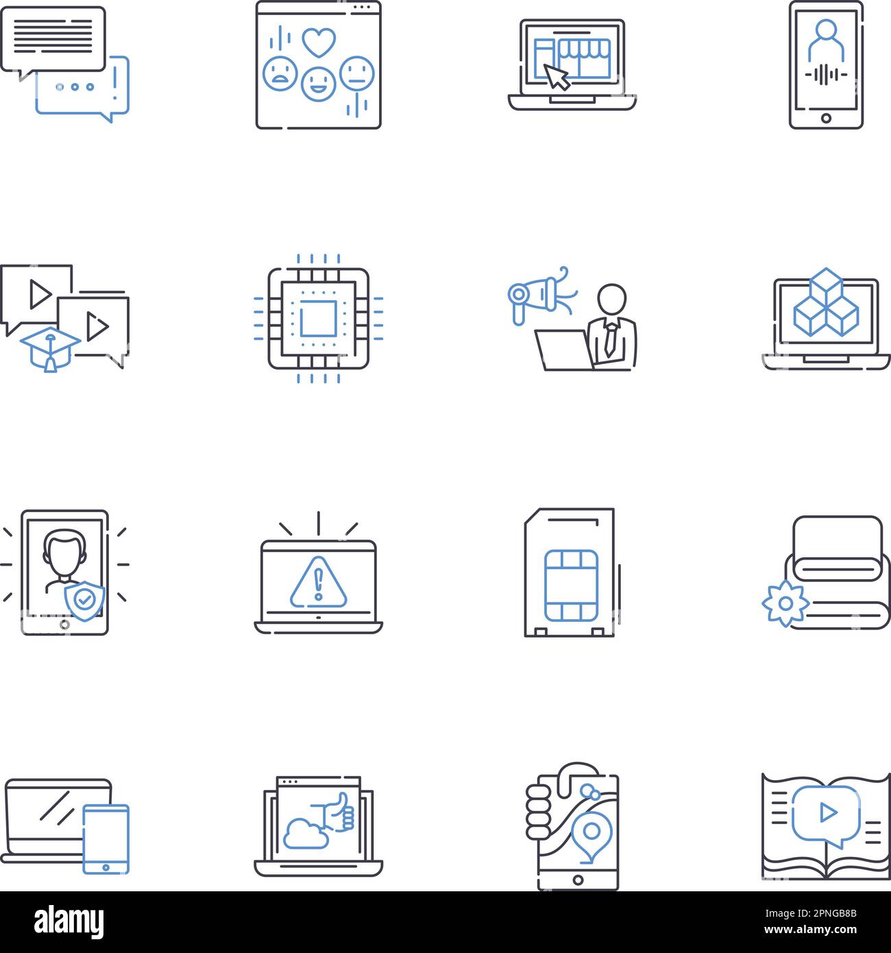 Bayesian Nerks line icons collection. Probabilistic, Machine Learning, Statistics, Artificial Intelligence, Algorithms, Optimization, Modeling vector Stock Vector