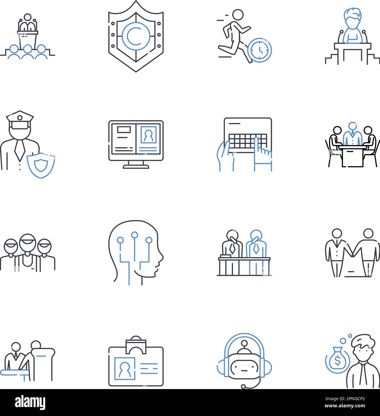 Aspiration line icons collection. Ambition, Desire, Hope, Dream, Goal, Aspire, Endeavor vector