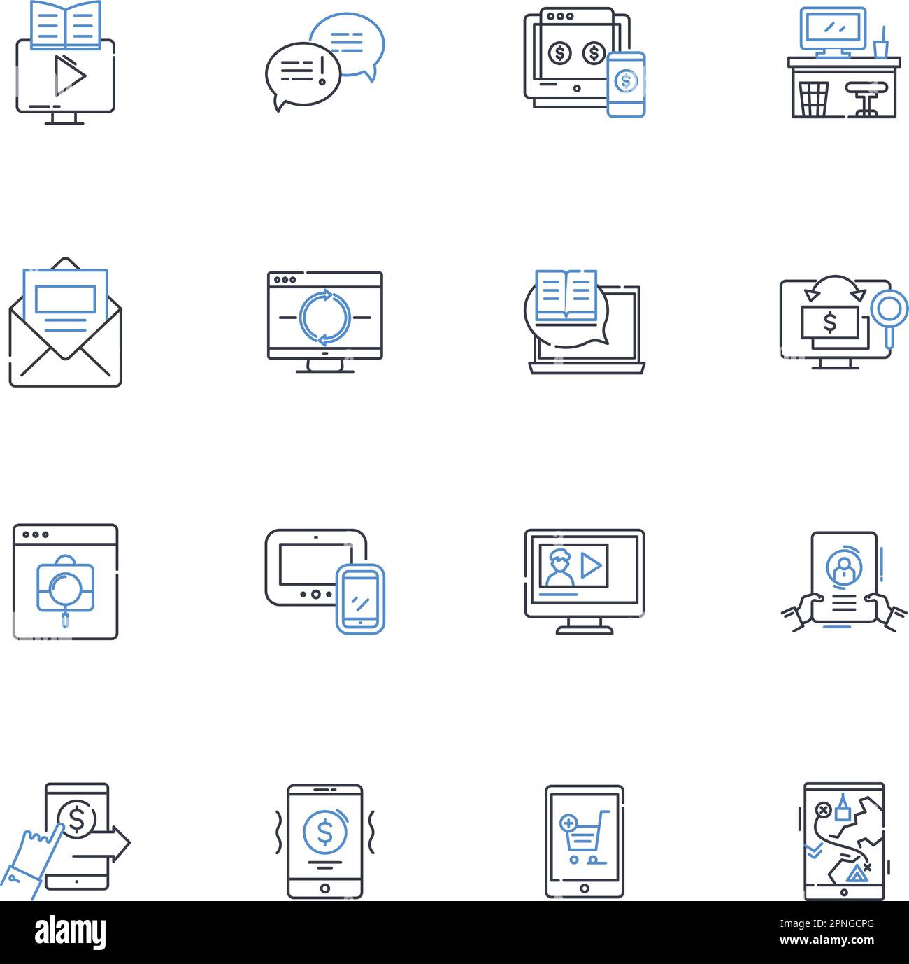 Portable device line icons collection. Compact, Lightweight ...