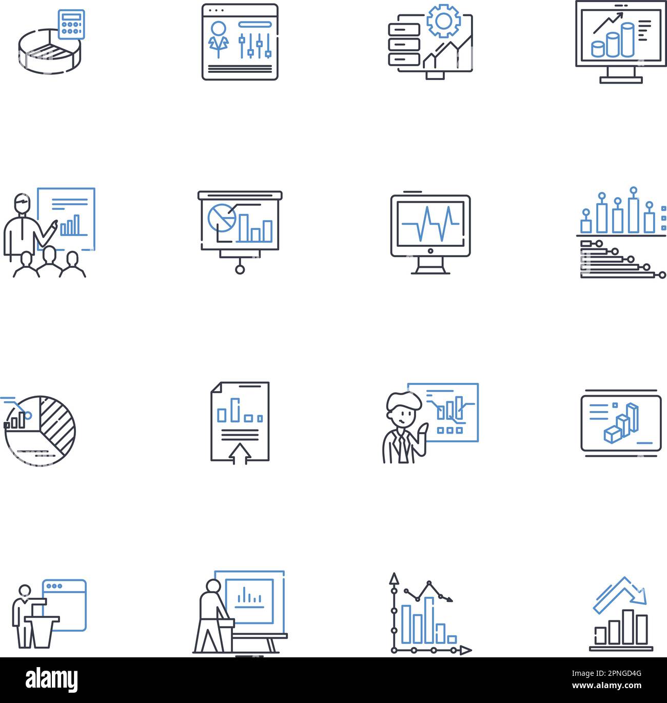 Data depiction line icons collection. Visualization, Infographic, Graph ...