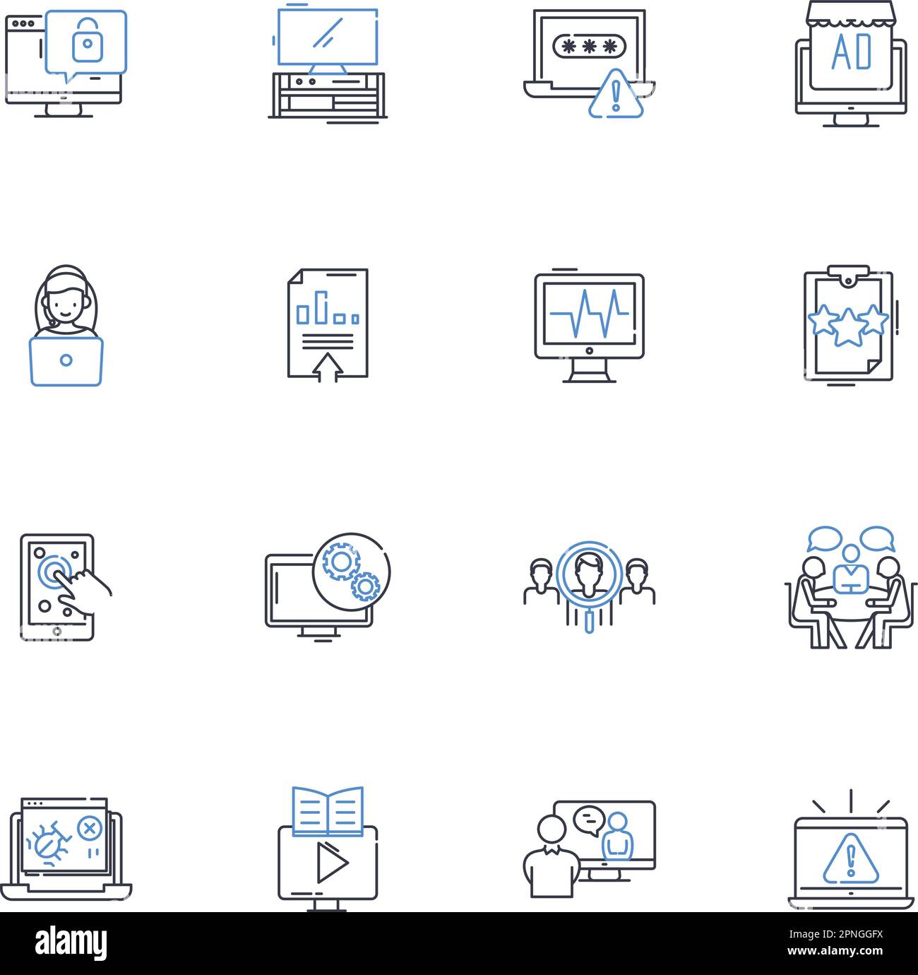 Website design line icons collection. Layout, Navigation ...