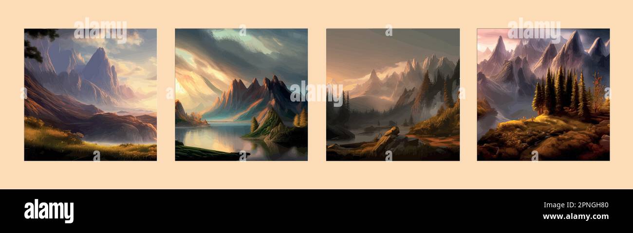 Foggy alps Stock Vector Images - Alamy