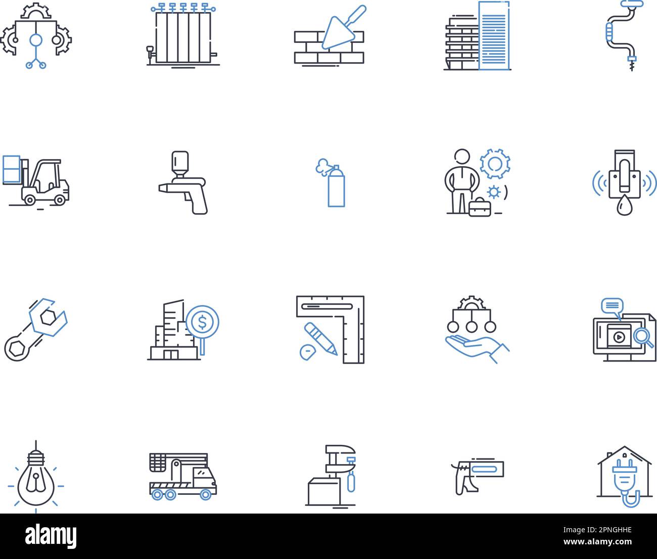 Engineer line icons collection. Innovator, Designer, Builder, Creator 