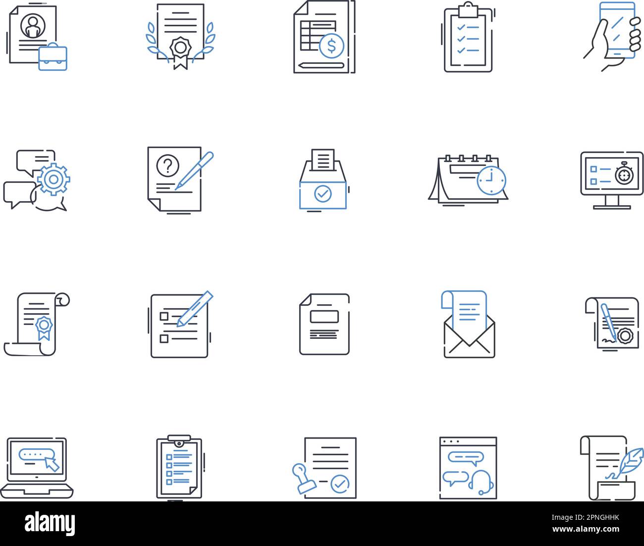 Eloquence line icons collection. Persuasion, Articulacy, Rhetoric, Flair, Poise, Charm, Wit vector and linear illustration. Elocution,Mastery,Beauty Stock Vector