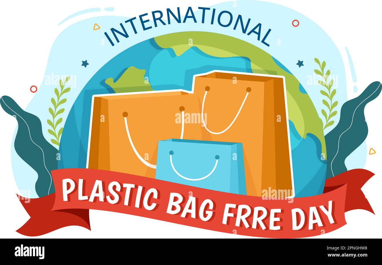 International Plastic Bag Free Day Vector Illustration with Go green
