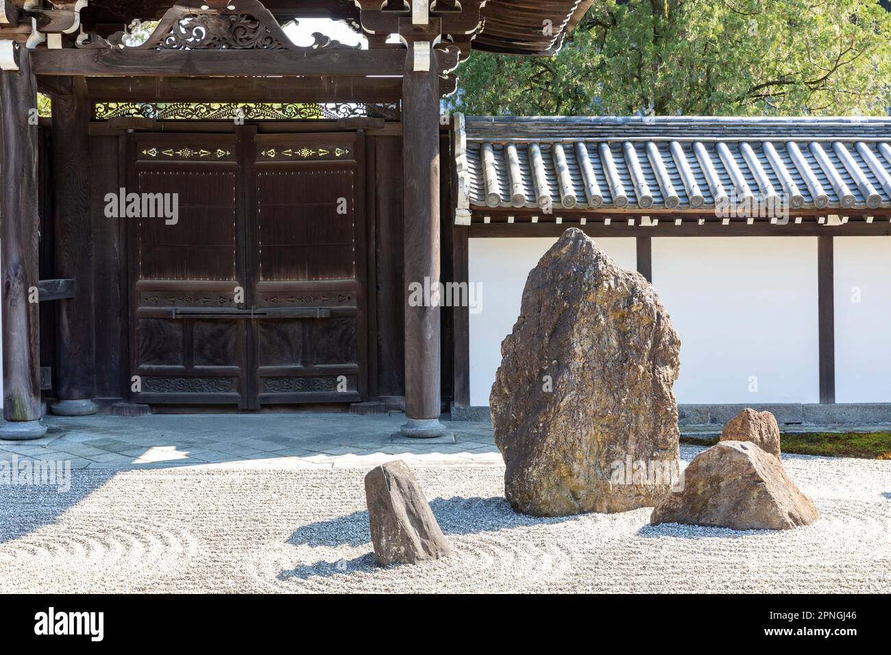 Tofuku ji buddhist temple and hojo lasso gardens in Kyoto Japan, April 2023, Asia, stone garden and zen gardens Stock Photo