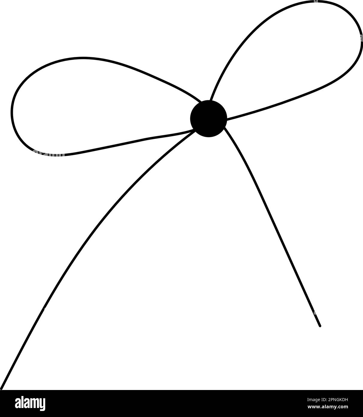 Bow on gift ribbon string vector silhouette icon Stock Vector Image