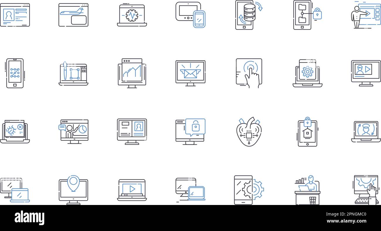 Information superhighway line icons collection. Connectivity, Internet ...