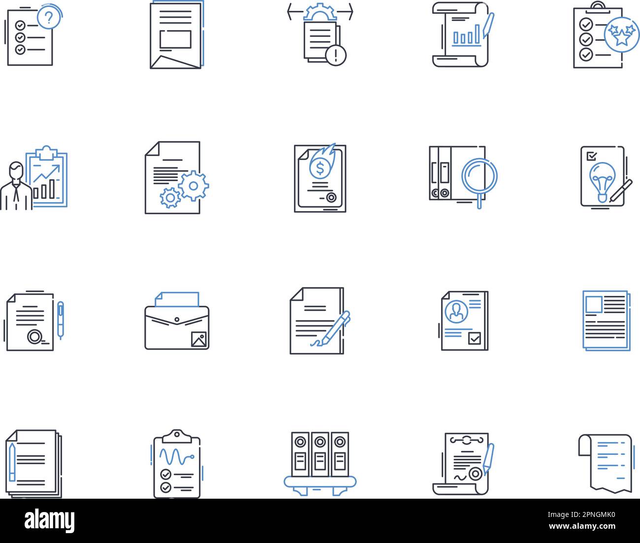Memorandums line icons collection. Communication, Policy, Agreement ...