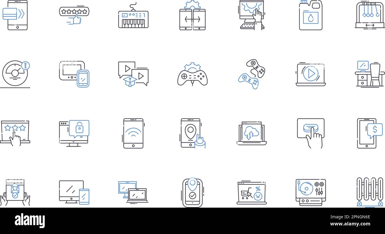 Utilities line icons collection. Power, Energy, Waste, Water, Gas, Electric, Sewer vector and linear illustration. Recycling,Sustainability,Fossil Stock Vector