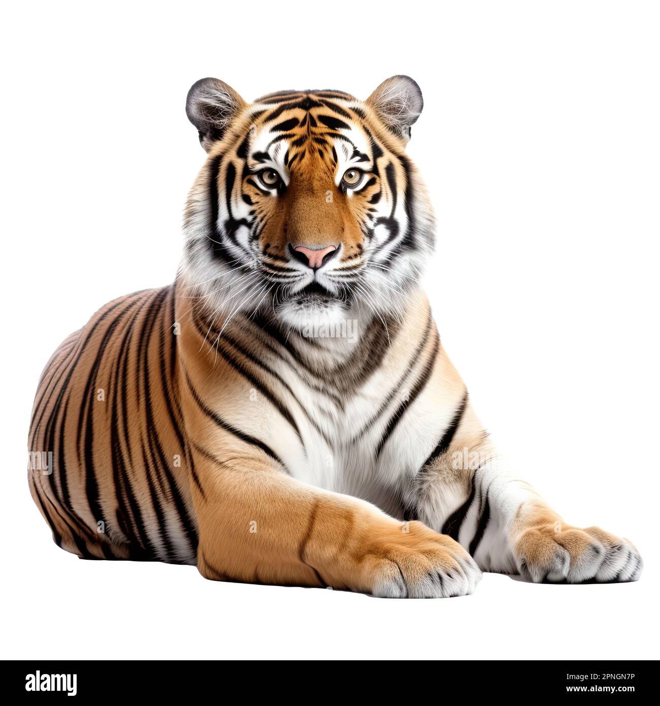 Tiger isolated on white background. Transparent use for T shirt screen