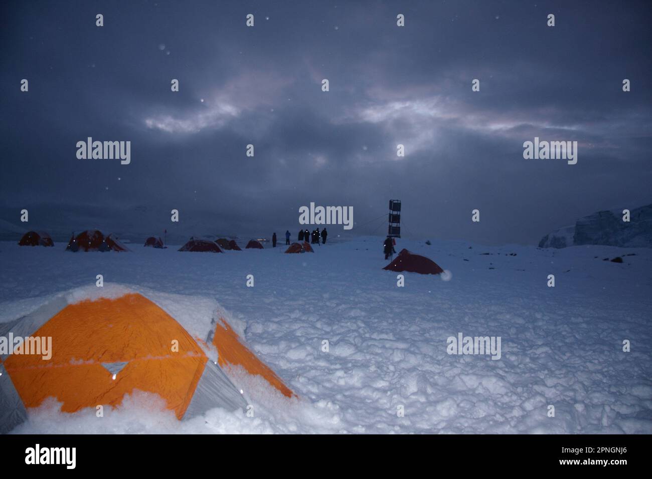 Antarctica Camping trip Stock Photo