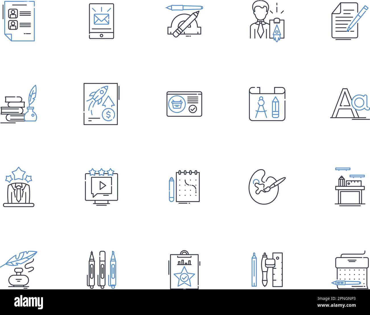 Draftsman line icons collection. Precision, Detailoriented, Technical, Creative, Analytical