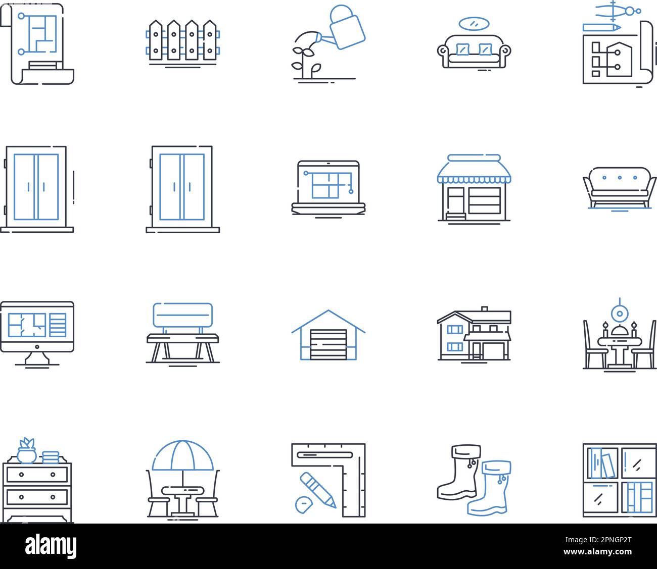 Government building line icons collection. Capitol, Courthouse, Townhall, Embassy, Consulate, Legislature, Parliament vector and linear illustration Stock Vector