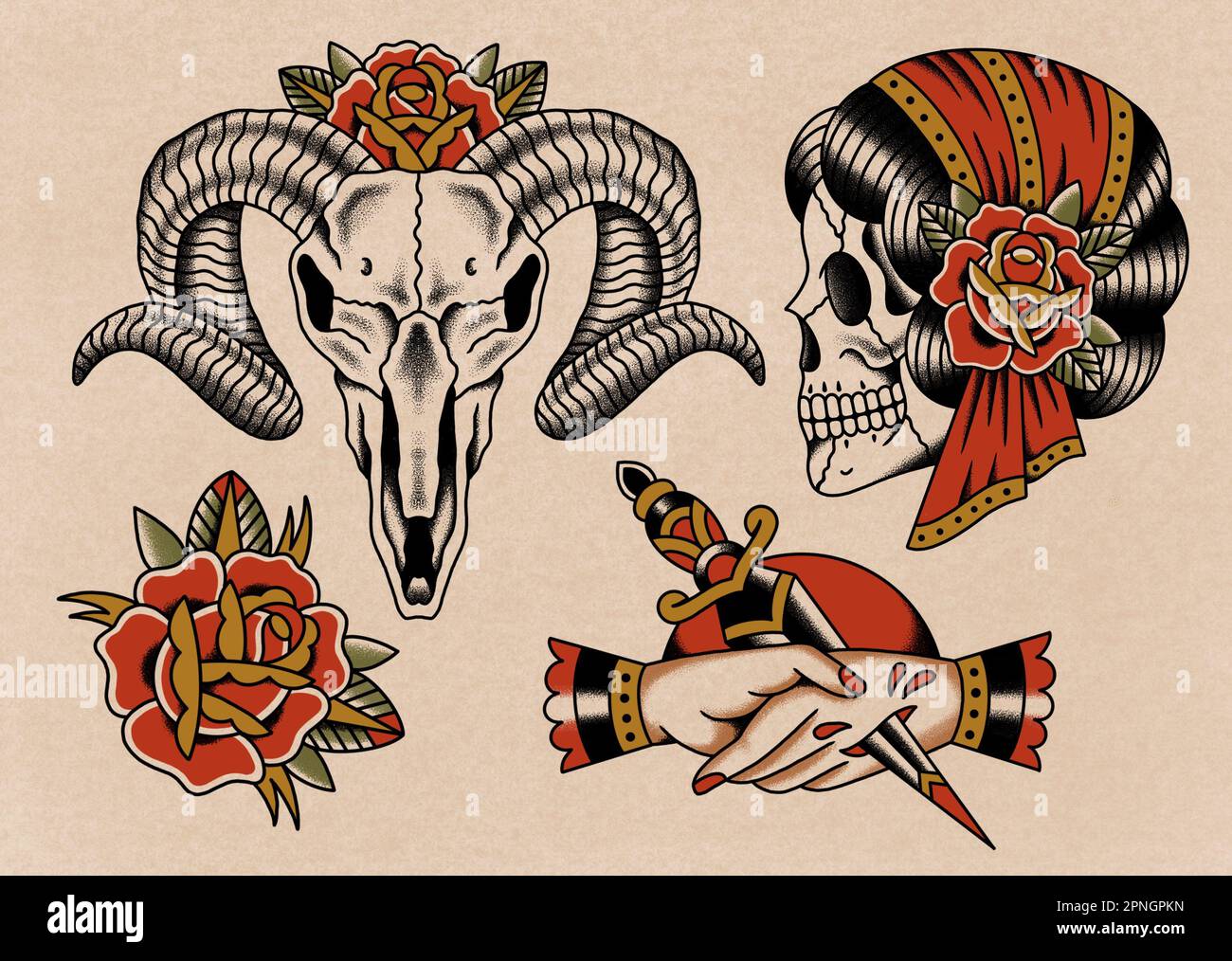 Lion twins ram tattoo idea | TattoosAI