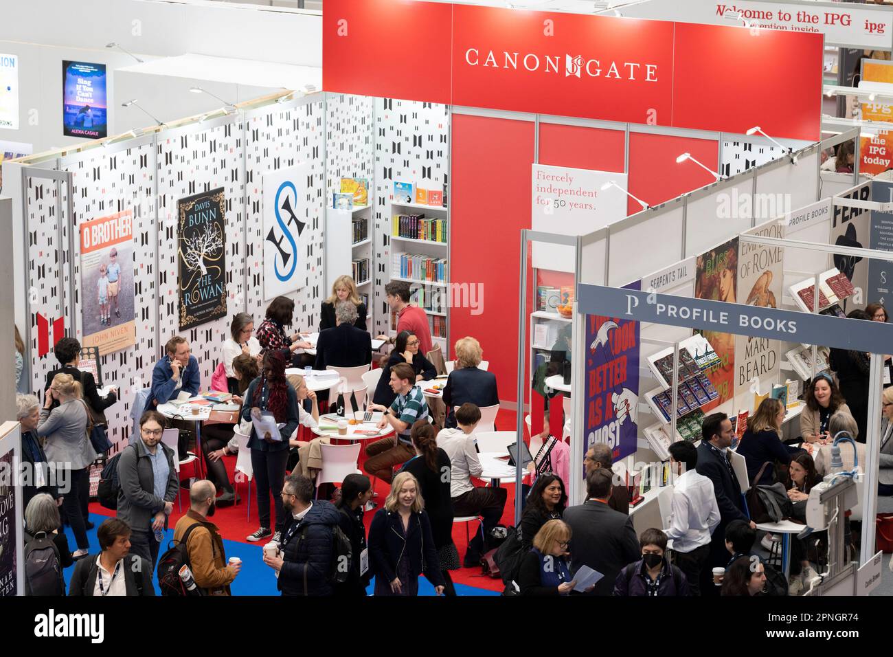 The Canongate and Profile Books stands during the first day of the