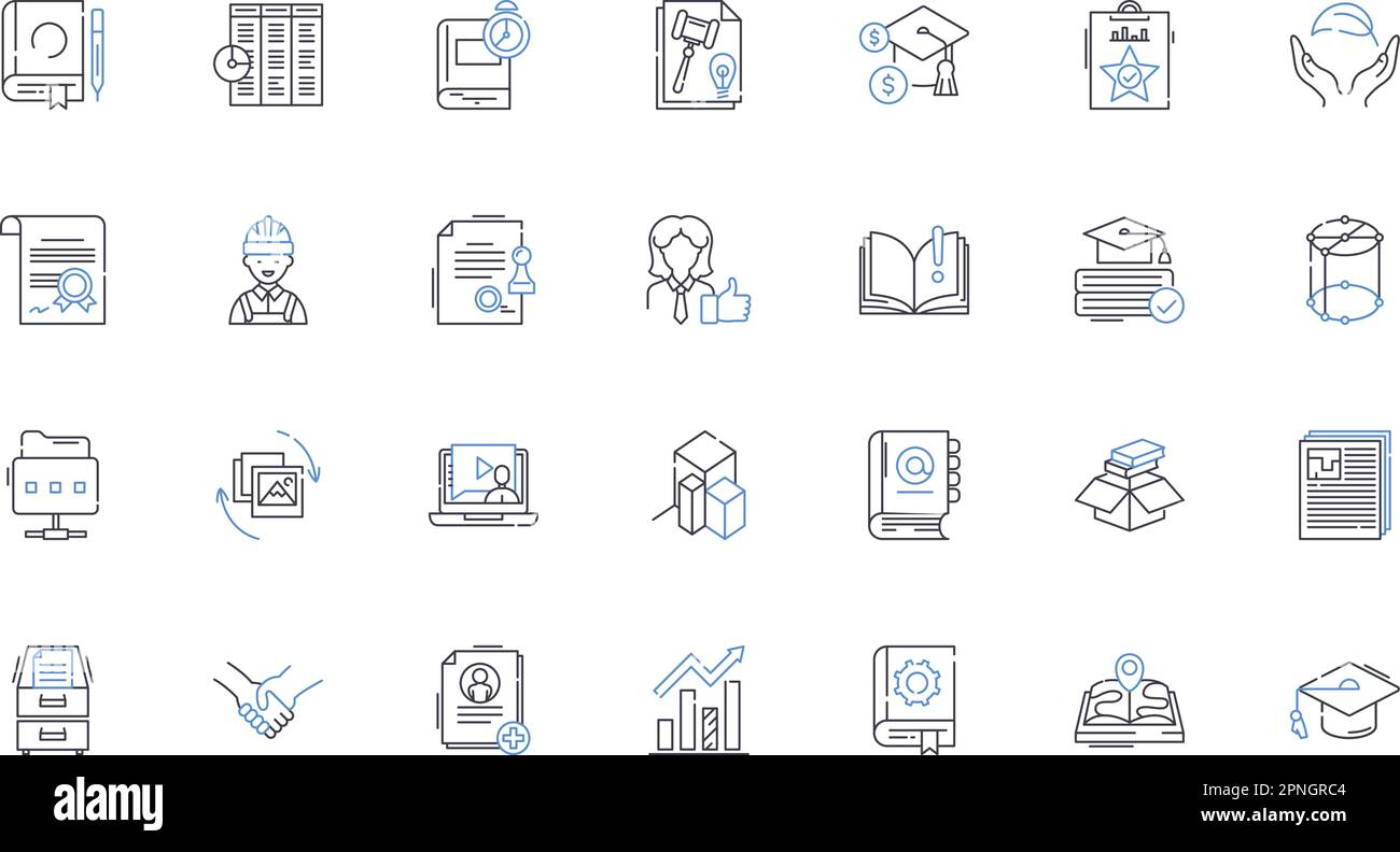 Postsecondary line icons collection. University, College, Diploma