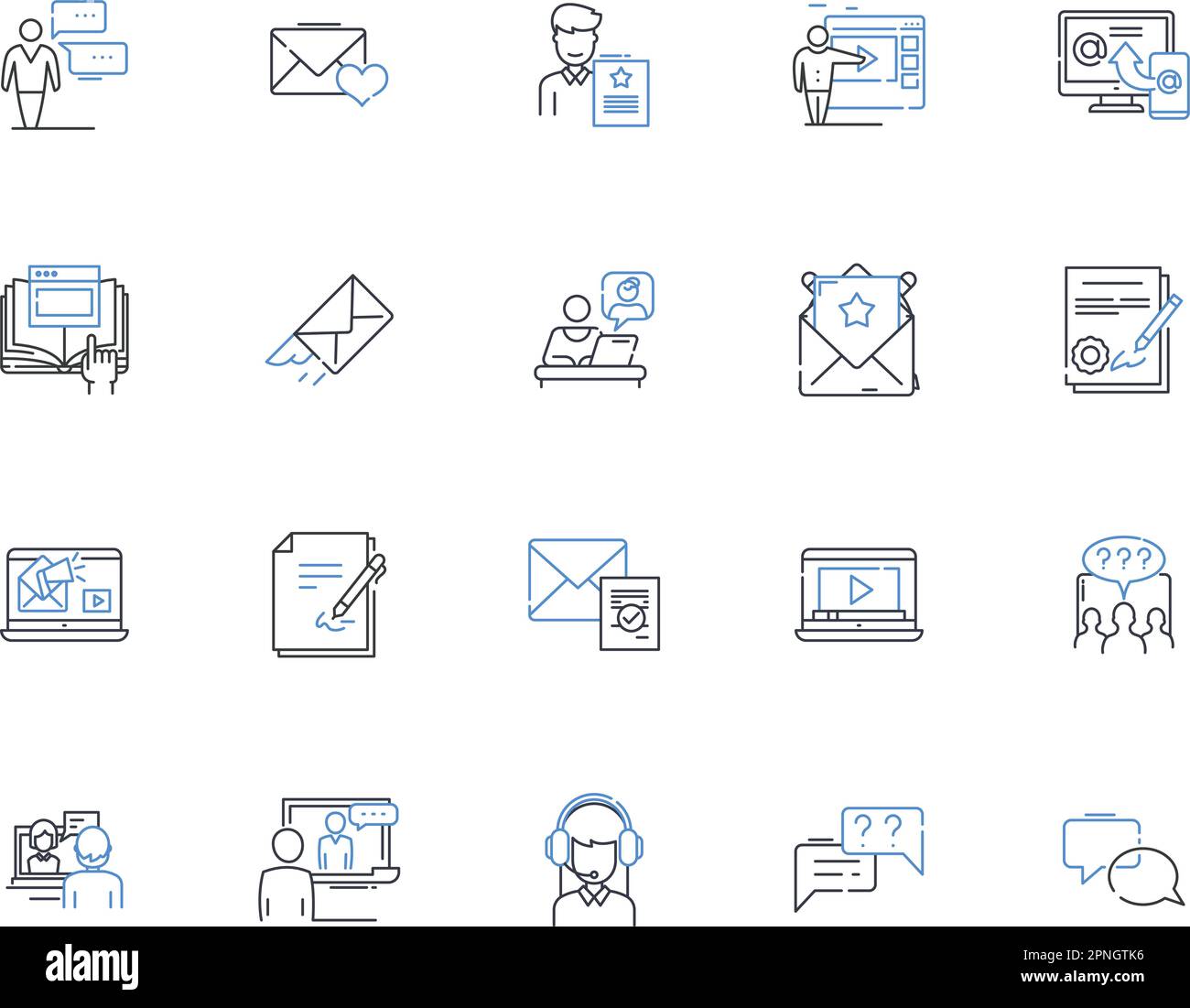 Keeping in touch line icons collection. Connection, Communication, Friendship, Update, Bonding, Reconnect, Outreach vector and linear illustration Stock Vector