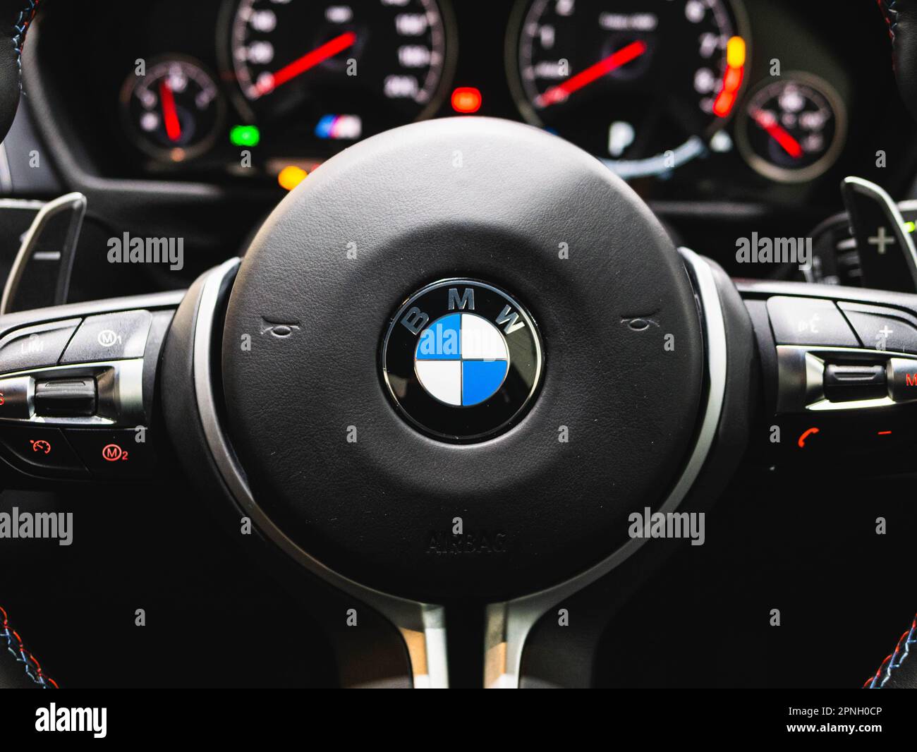 BMW Steering wheel Stock Photo Alamy