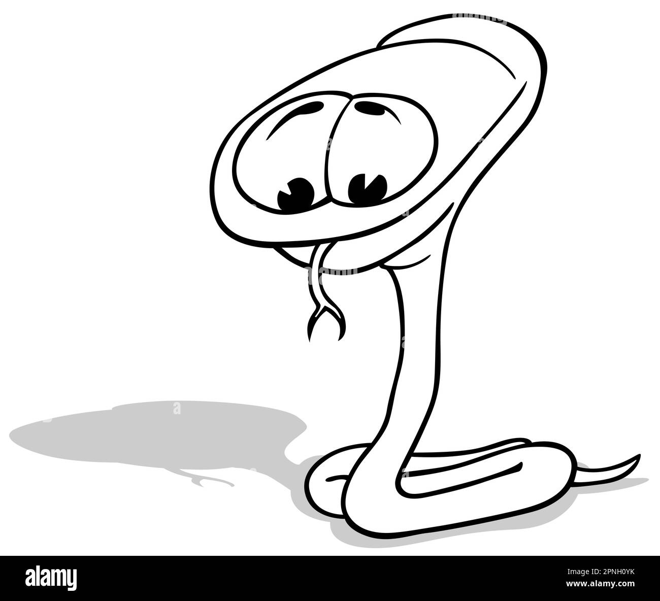Drawing of a funny snake with a big head stock vector image art alamy