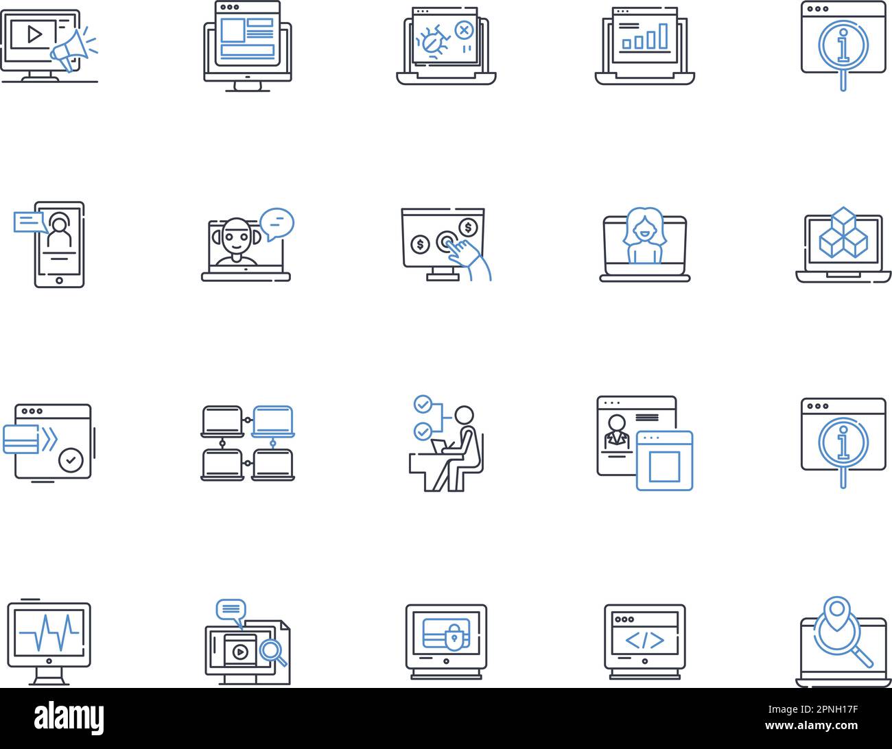 Growing nerks line icons collection. Evolution, Adaptation, Development ...