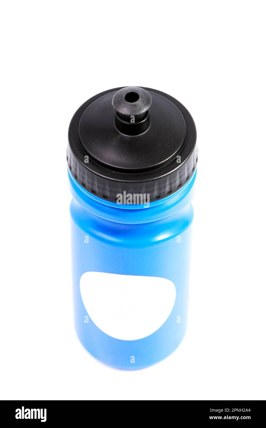 Top view water bottle. Blue water bottle isolated on white background Stock  Photo - Alamy