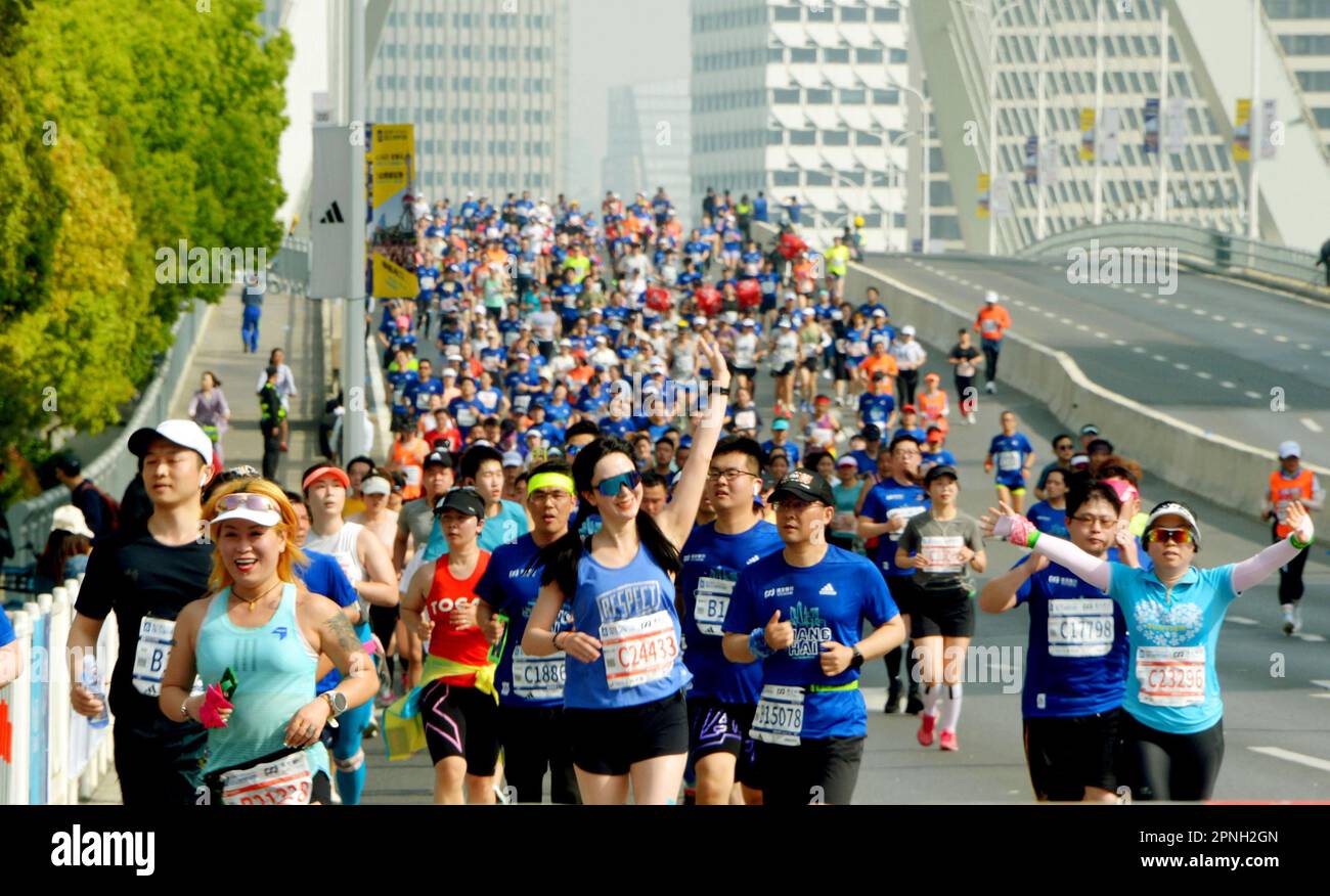The 2023 Shanghai Half Marathon kicks off in Shanghai, China. 16th Apr