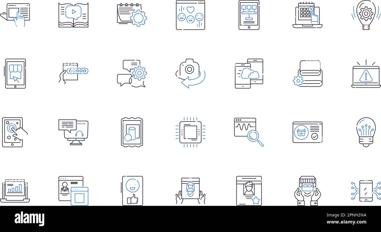 Neural Nerks line icons collection. Artificial Intelligence, Algorithms, Deep Learning, Neural Nerks, Machine Learning, Data Science, Computer Vision Stock Vector