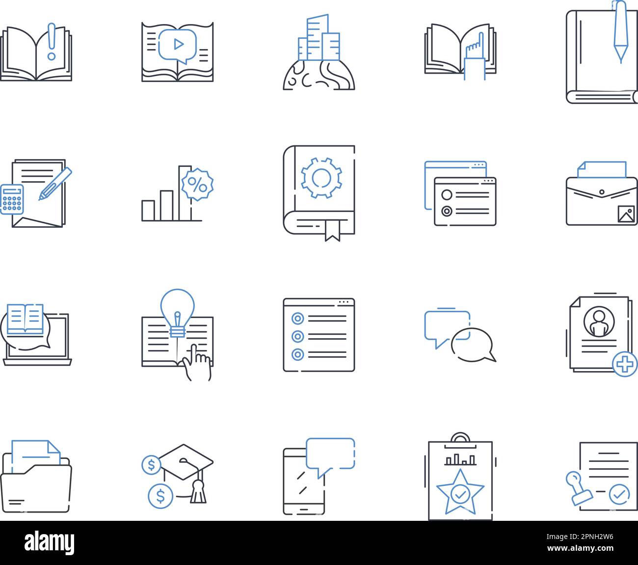 Educational Resources Line Icons Collection. Learning, Curriculum ...