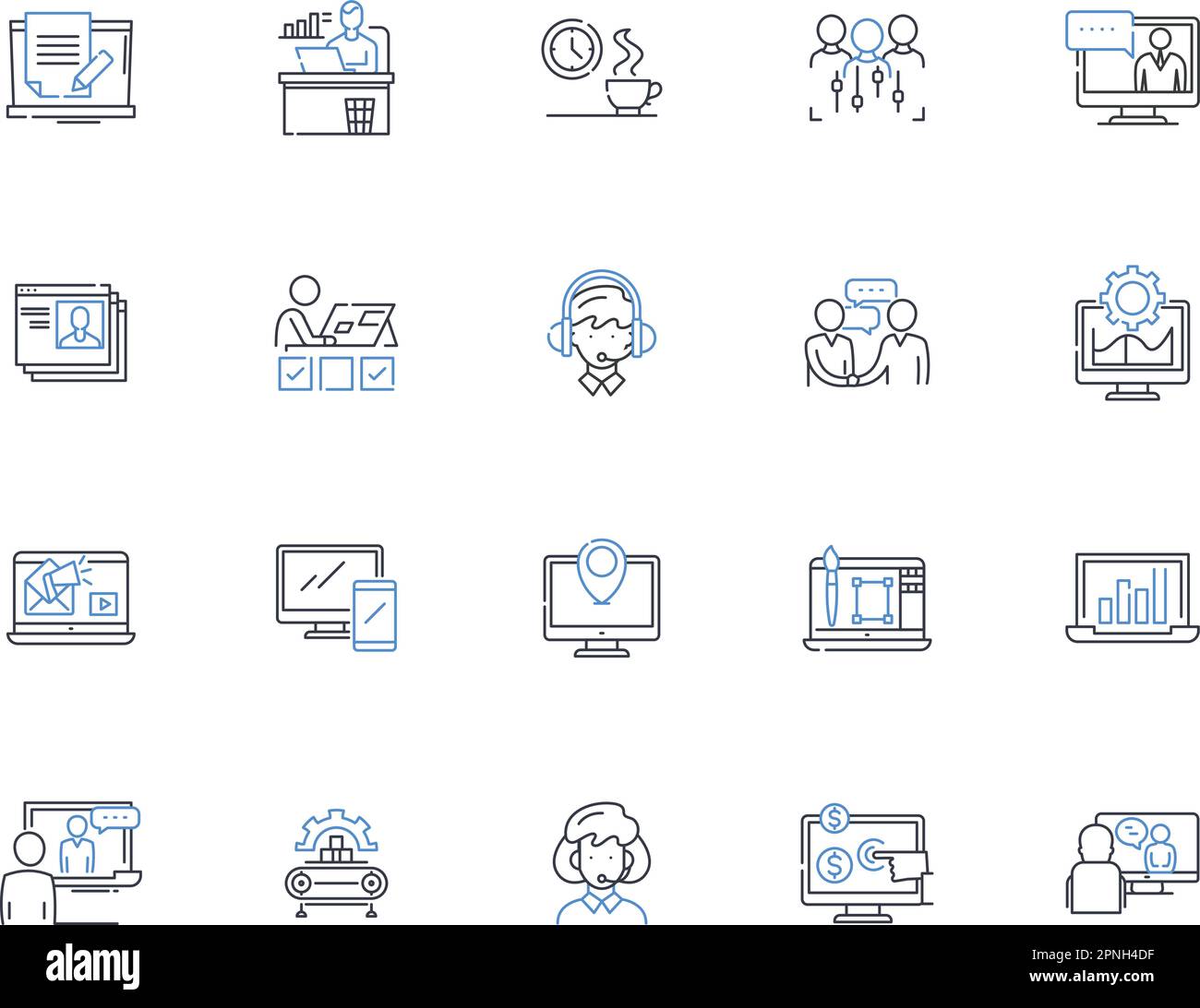 Wage earners line icons collection. Income, Salary, Wages, Earners, Workers, Laborforce, Providers vector and linear illustration. Breadwinners Stock Vector