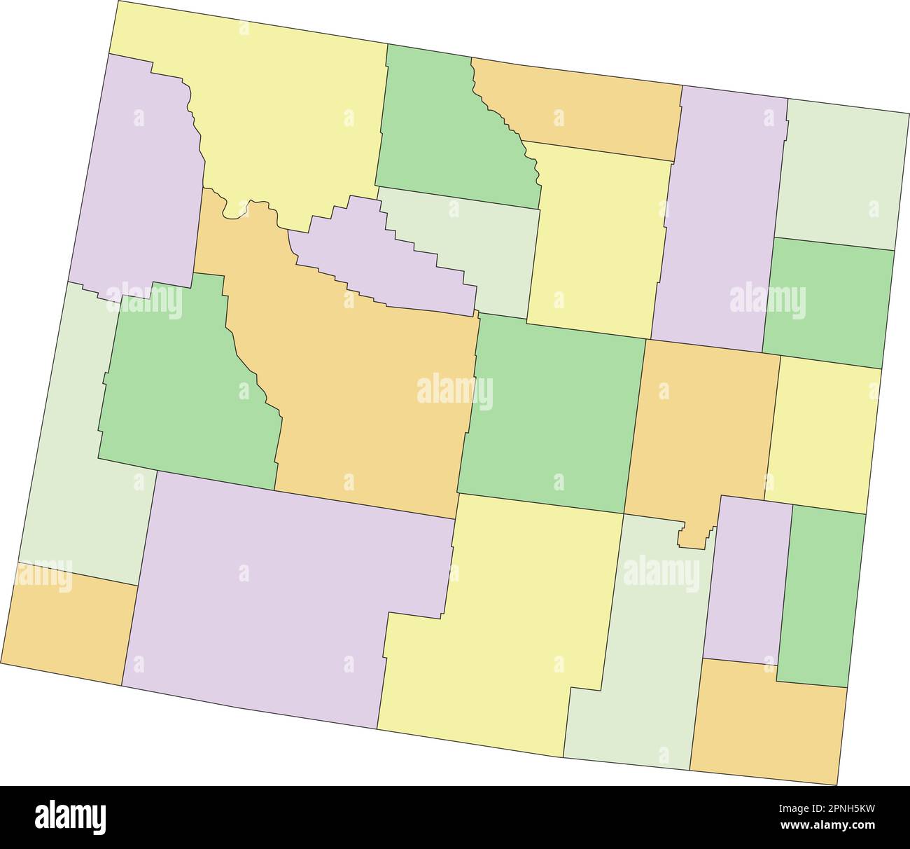 Wyoming Highly detailed editable political map Stock Vector Image
