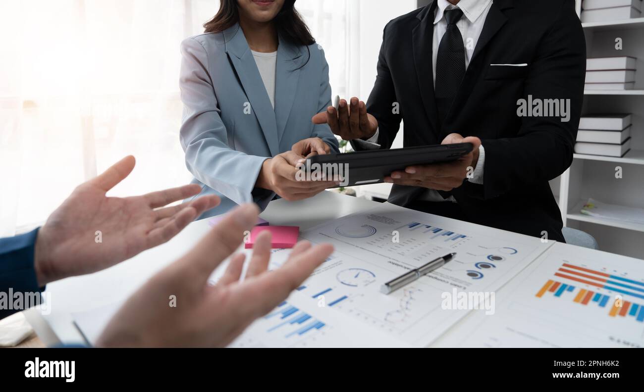 Business people Presentation planning or graph for target goal