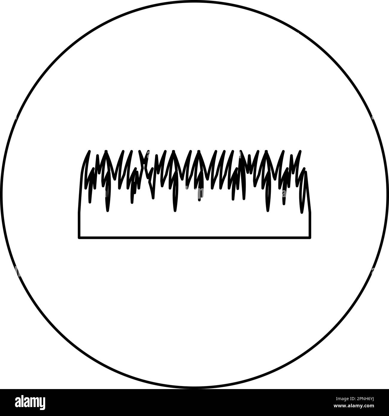 Grass border leaves icon in circle round black color vector