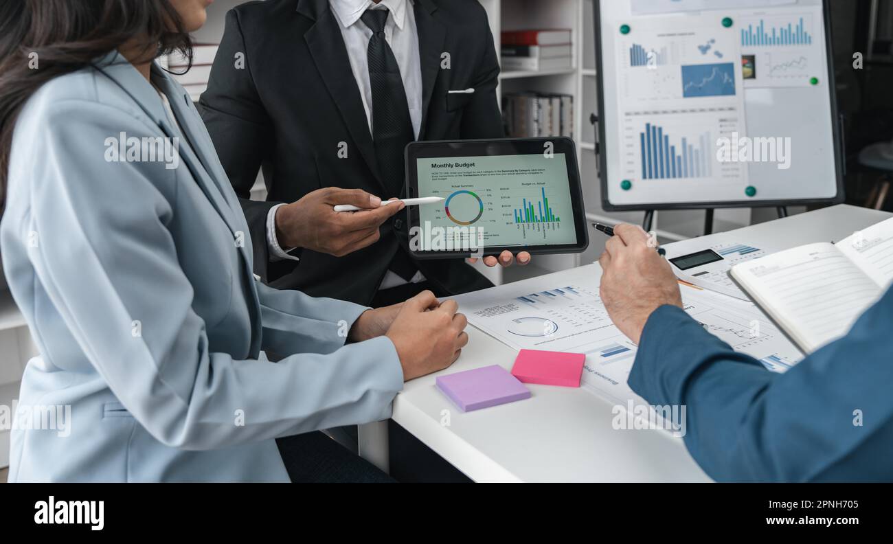 Business people Presentation planning or graph for target goal