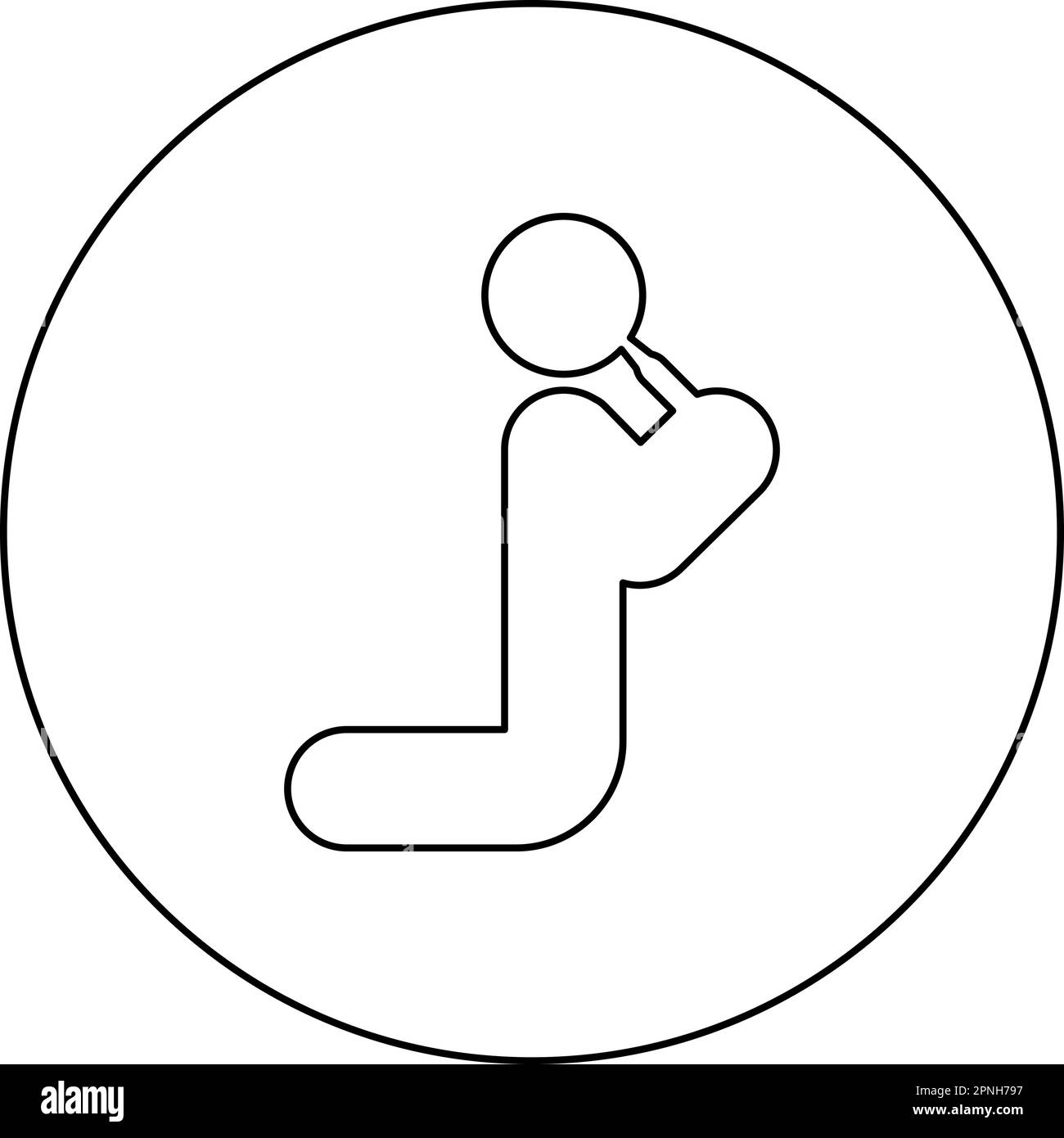 Man drinking alcohol from bottle of beer wine drunk people concept stick use beverage drunkard booze stands on the knees icon in circle round black Stock Vector