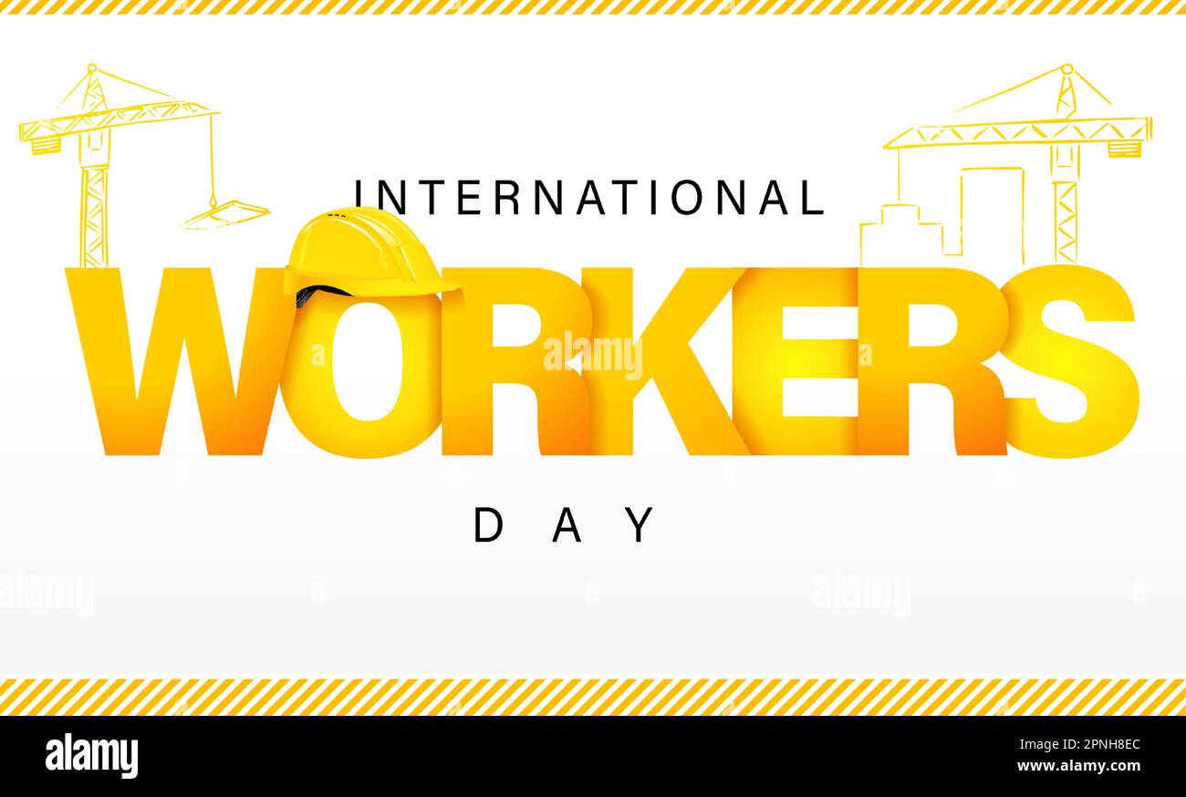 International Workers Day typography banner, 1st May. Vector